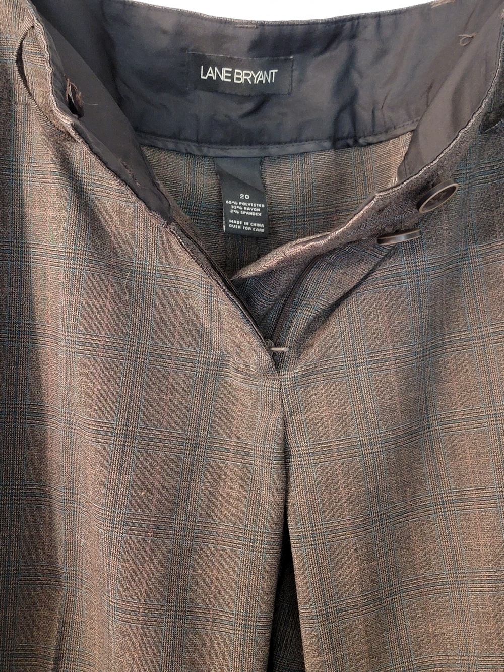 Lane Bryant Brown Plaid Blazer and Pants Set Size 20 - Picture 13 of 16